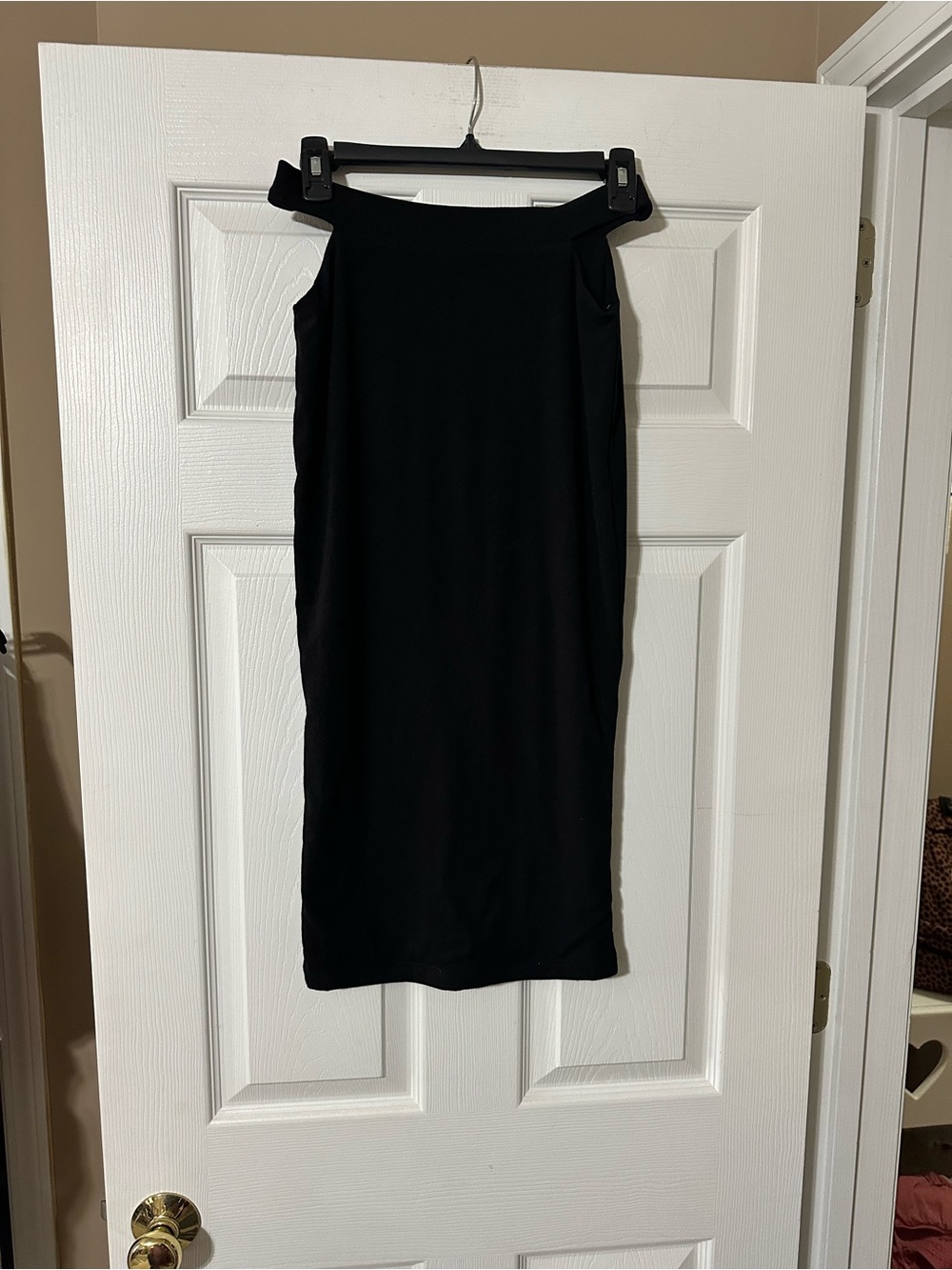 JLUXLABEL Black Pencil Midi Skirt